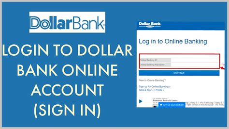 dollar bank sign in online.